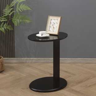 REJOICE HOME C-Shaped End Table, Black