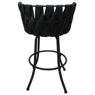 WILLISTON FORGE Annexie Swivel Upholstered Counter Stool with Metal Frame