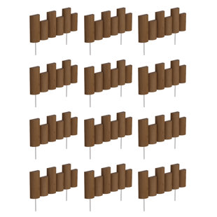 GREENES FENCE 7'' H x 216'' W Brown Wood Fencing Kits (Set of 12)