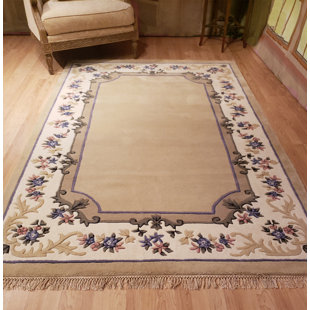 AMERICAN HOME RUG CO. Beautiful Border Wool Oriental Indoor Rug