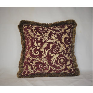 JUST THE RIGHT PILLOW Fringed Chenille Reversible Throw Pillow