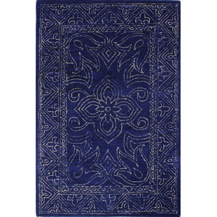 DARYA HOME Tillie Collection Transitional Floral Area Rug Navy