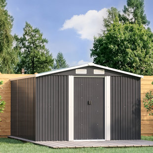 WFX UTILITY 10 ft. W x 12 ft. D Metal Apex Garden Shed with Foundation