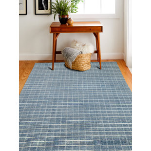 ROSECLIFF HEIGHTS Fuller Handmade Hand Loomed Wool Azure/Ivory Rug
