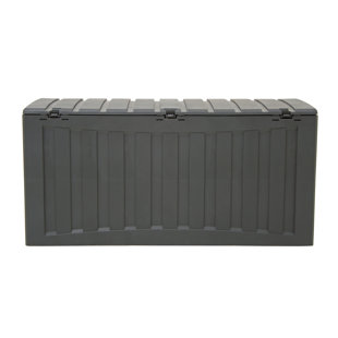 Ram Quality Products 90 Gallons Gallon Plastic Lockable Deck Box with Wheels in Gray