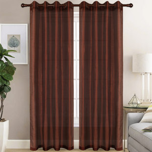 ORREN ELLIS Diredra Polyester Semi Sheer Curtain Pair (Set of 2)