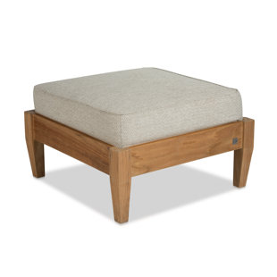 CO9 DESIGN Newport Outdoor Teak Ottoman with Cushion