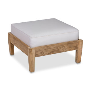 CO9 DESIGN Newport Outdoor Teak Ottoman with Cushion