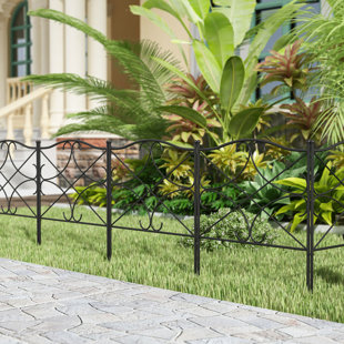 BKB365 24.4'' H x 240'' W Black Metal Fencing (Set of 10)