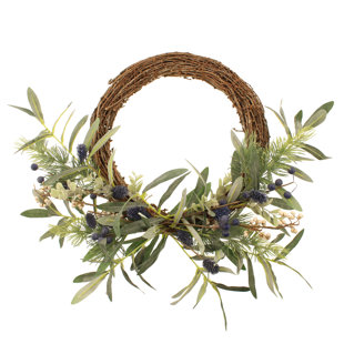 SAGE DECOR (WILLIAMS HS) Faux Olive Twig 50cm Wreath