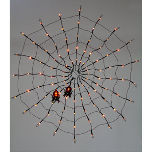 PREMIER DECORATIONS LTD 80cm 100 LED Spider Web with 2 Spiders Rope Light