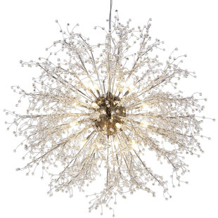 EVERLY QUINN Idella 16 - Light Crystal Sputnik Sphere LED Chandelier with 16 Bulbs Included