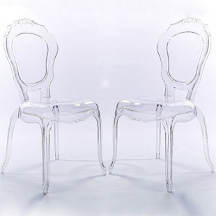 ROSDORF PARK Set Of 2 Mid Century Modern Assembled Dining Accent Polycarbonate Plastic Dining Chair (Set of 2)