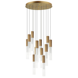 ET2 12 - Light Gold LED Cluster Pendant