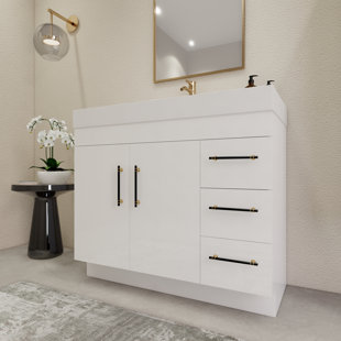 MORENOBATH 42'' Single Bathroom Vanity with Acrylic Top
