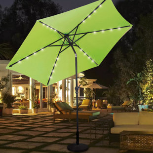 KUTIME Fruiteam 90'' Lighted Tilt Market Umbrella