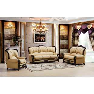 ASTORIA GRAND Adelyn 3 - Piece Leather Living Room Set