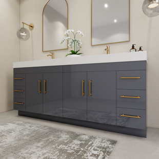 MORENOBATH 84" Double Bathroom Vanity Set with Drawers and Doors