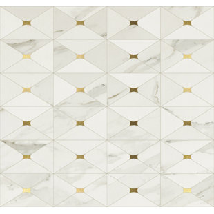 AUDREY LANE London 11.25" x 18" Porcelain/Metal Mosaic Wall & Floor Tile