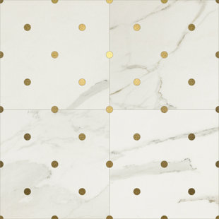 AUDREY LANE Kait 23.5" x 23.5" Procelain/ Metal Mosaic Wall & Floor Tile