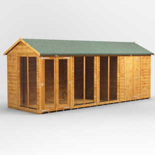 POWERSHEDS 6 ft. W x 18 ft. D Power Apex Shiplap Dip Treated Summerhouse - including 6ft Side Store (18x6)