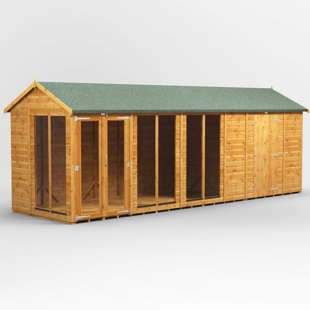 POWERSHEDS 6 ft. W x 20 ft. D Power Apex Shiplap Dip Treated Summerhouse - including 6ft Side Store (20x6)