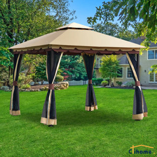 CLIHOME 10 Ft. W x 10 Ft. D Steel Patio Gazebo