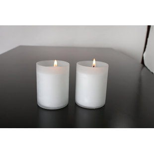 HG GLOBAL Unscented Votive Candle with Glass Holder (Set of 12)