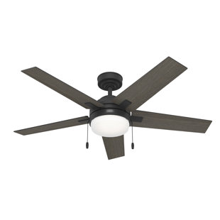 HUNTER FAN 52" Bartlett 5 - Blade Standard Ceiling Fan with Pull Chain and Light Kit Included