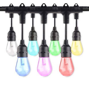 BULBRITE SOLANA Solana 36-foot Smart String Light Kit with Shatter Resistant RGB Color Changing LED Light Bulbs