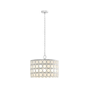 HAMPTON HILL Abbot 4-Light Glass Drum Shade Chandelier