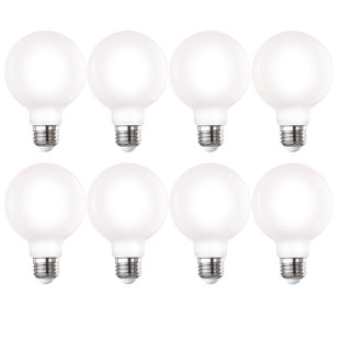 BULBRITE INDUSTRIES 7 Watt (60 Watt Equivalent), G25 LED, Milky Dimmable Light Bulb (Set of 8)
