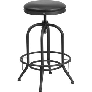 WILLISTON FORGE Danita 24" Counter Height Stool w/ Swivel Lift LeatherSoft Seat - Kitchen Chair