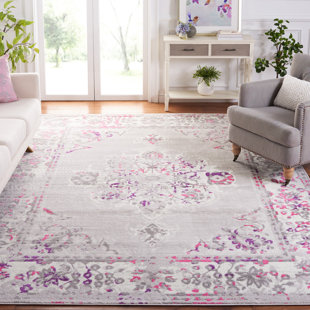 BUNGALOW ROSE Doty Oriental Gray/Pink Area Rug