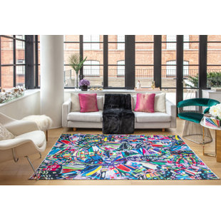 ELIZABETH SUTTON COLLECTION Maisie Abstract Chasing Rainbows Area Rug