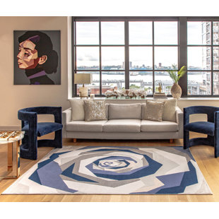 ELIZABETH SUTTON COLLECTION Vera Modern Ravishing Rosette Area Rug