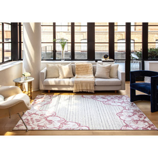 ELIZABETH SUTTON COLLECTION Vera Modern Tickled Pink Area Rug