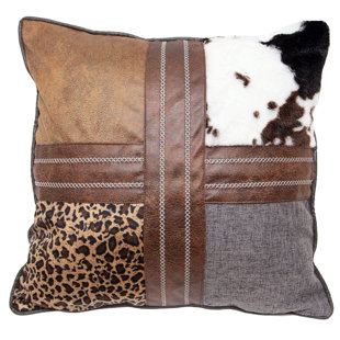 CARSTENS INC. Animal Print Faux Leather Throw Pillow