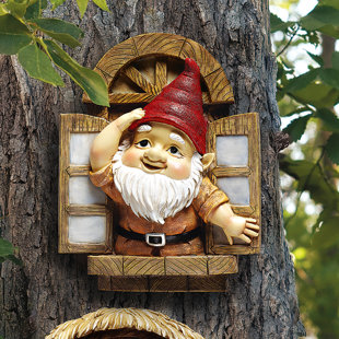 DESIGN TOSCANO Knothole Gnome Window Wall Decor