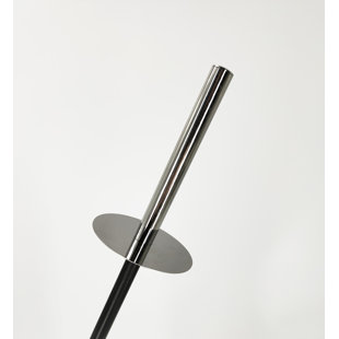 INDECOR HOME Standing Stainless Steel Toilet Brush With Stoneware Holder In White