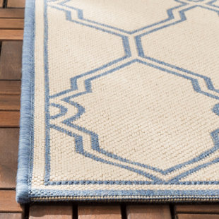 FAIRMONT PARK Duren Geometric Hand Woven Cream/Blue Area Rug