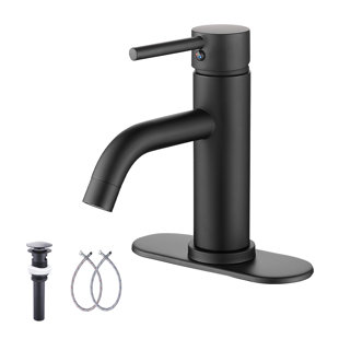 UFINE Single-Hole Single-handle Bathroom Faucet with Drain Assembly