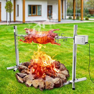 INSMA Adjustable Outdoor Camping Motor Rotisserie