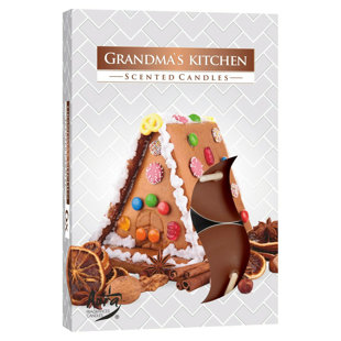 ACORN & ROSE Grandma's Kitchen Scented Tealight Candle with Glass Holder (Set of 6)