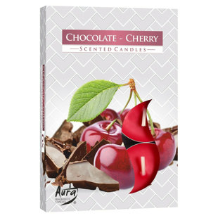 ACORN & ROSE Chocolate Cherry Scented Tealight Candle with Glass Holder