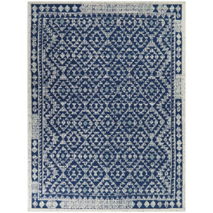 BALTA RUGS Amparo Navy Southwestern Trellis Indoor/Outdoor Area Rug