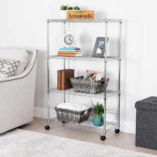 SEVILLE CLASSICS INC. 30'' W Steel Height -Adjustable Shelving Unit with Wheels