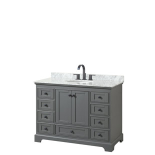 WYNDHAM COLLECTION Deborah 48'' Single Bathroom Vanity with Marble Top