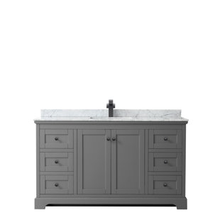 WYNDHAM COLLECTION Avery 60'' Single Bathroom Vanity with Stone Top