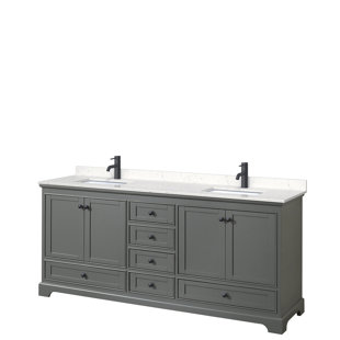 WYNDHAM COLLECTION Deborah 80'' Double Bathroom Vanity with Marble Top